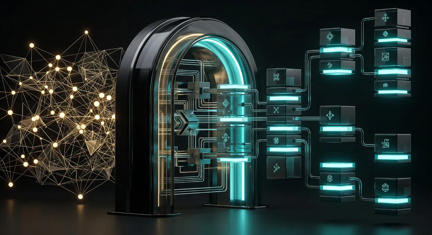 Diagram showing version control flow for prompts, contexts, and retrieval configurations with rollback paths